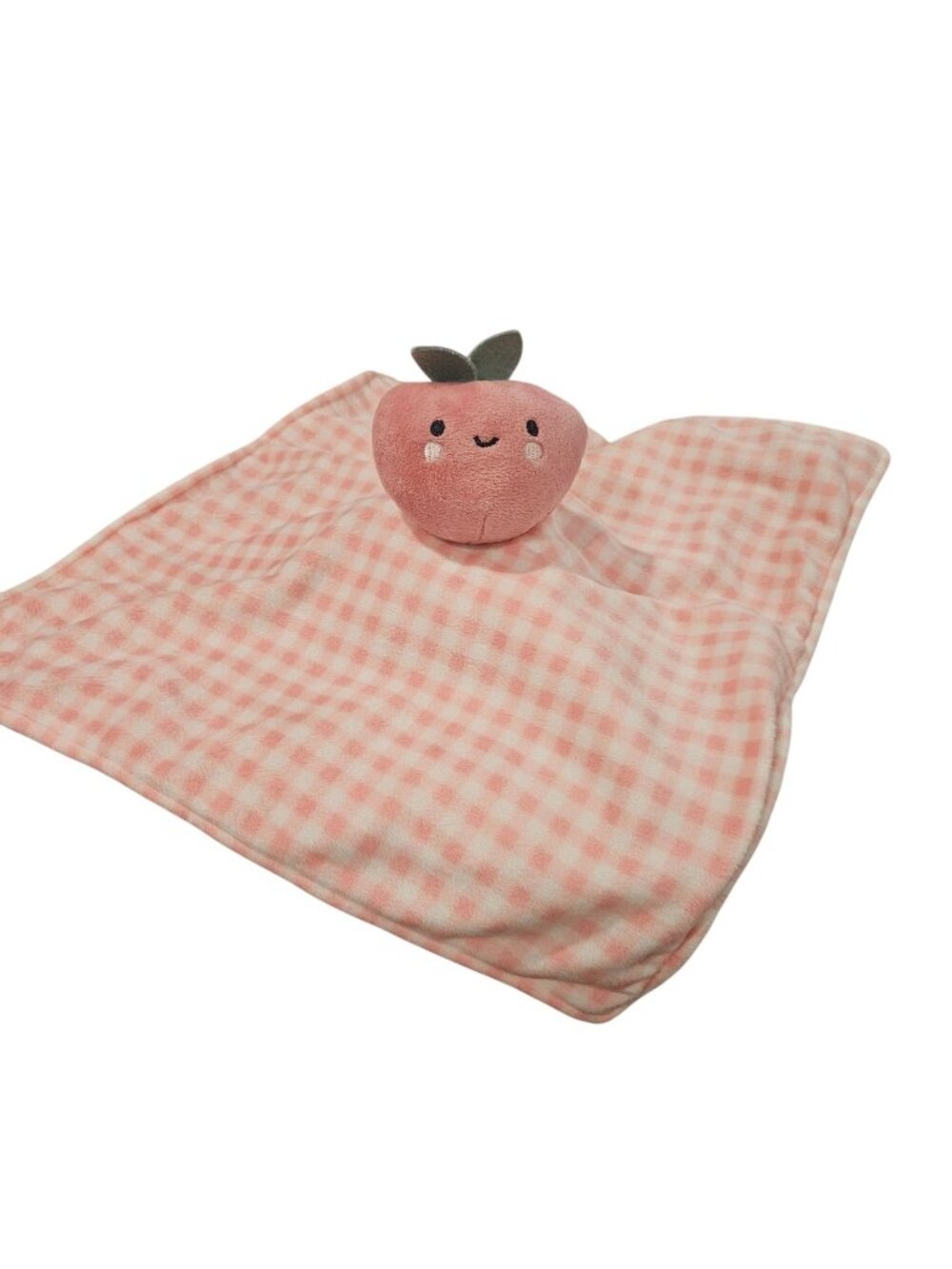Carters Just One You Strawberry Pink Plaid Lovey Security Baby Blanket Fruit